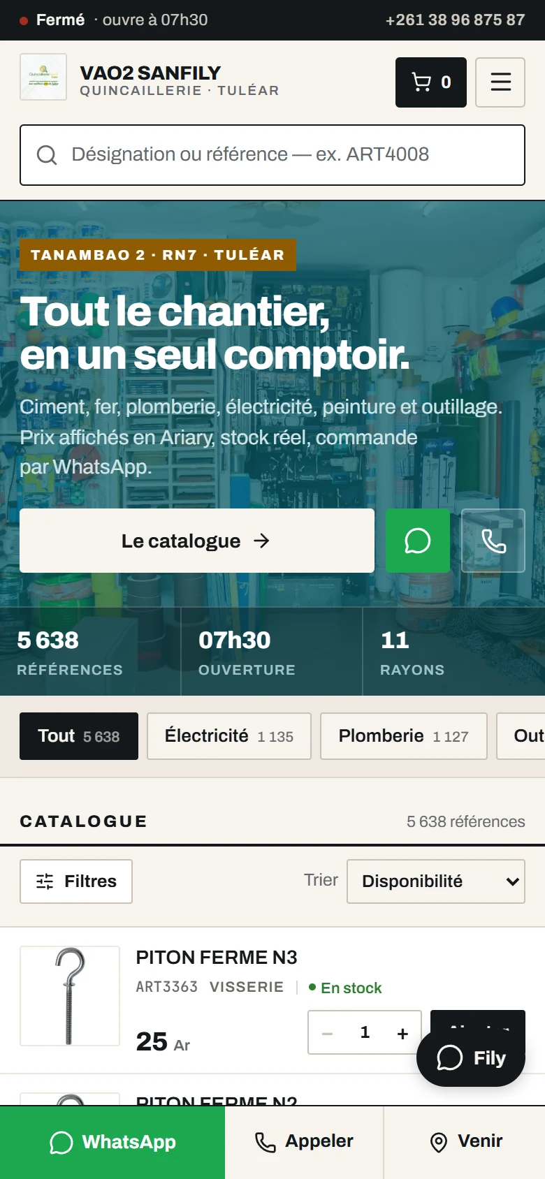 Le catalogue de Vao2 Sanfily sur mobile